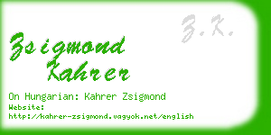 zsigmond kahrer business card